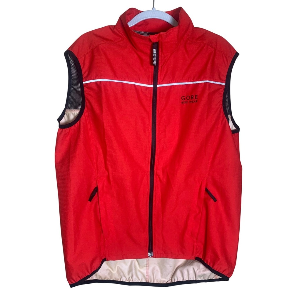 Gore Bike Wear Cycling Vest XL‎ Red Excellent Windstopper Mesh Back Zip